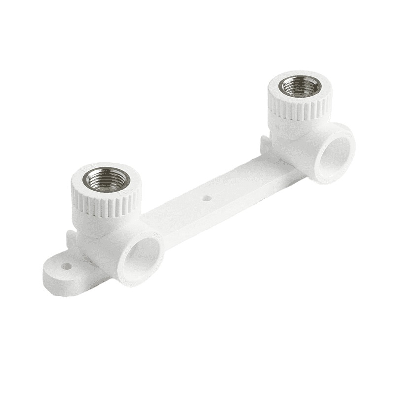 Угольник двойной Pro Aqua d=25-1/2 PP-R с креплением комбинированный ВР Белый