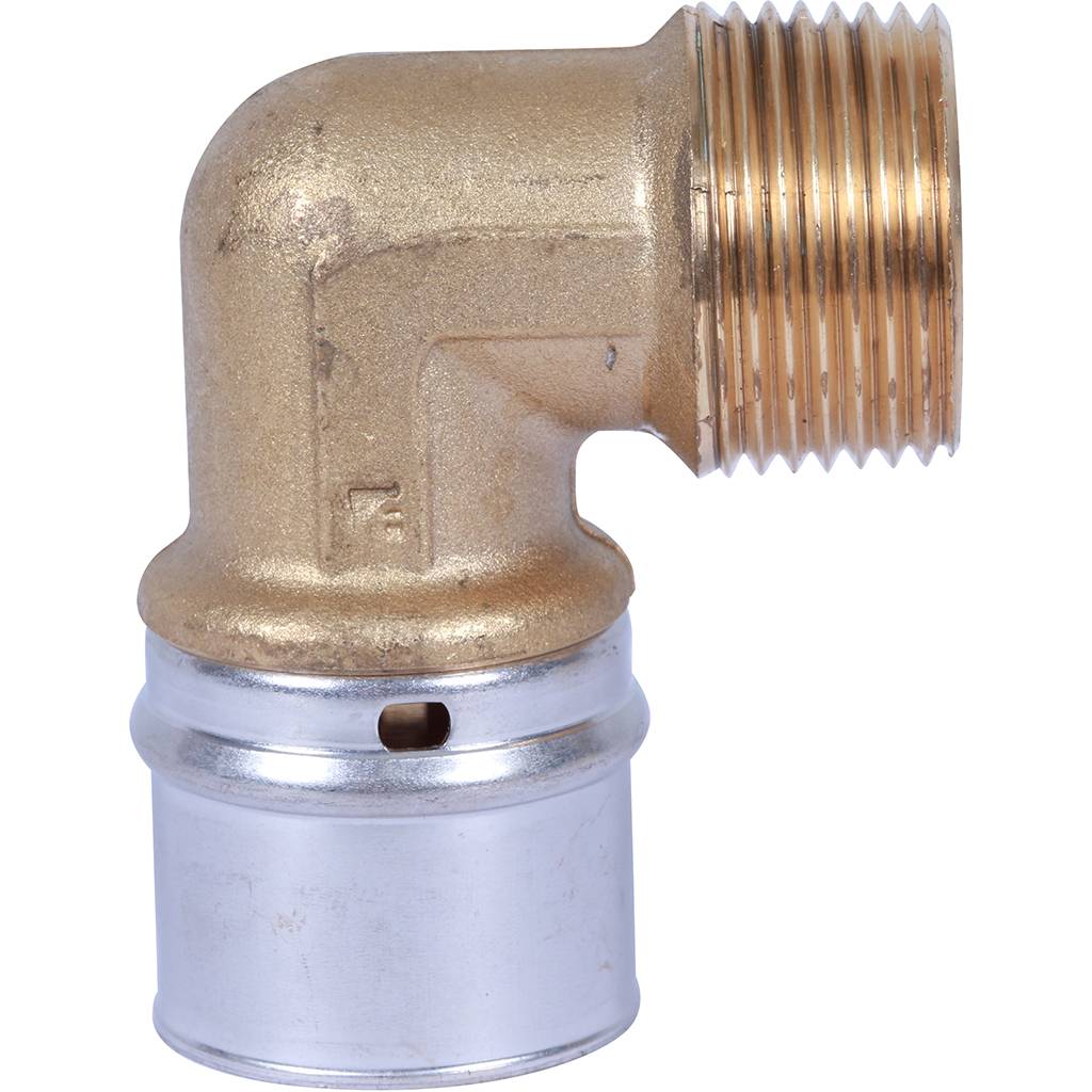 Угольник-переходник STOUT с наружной резьбой 1 х32 для металлопластиковых труб прессовой, SFP-0011-000132