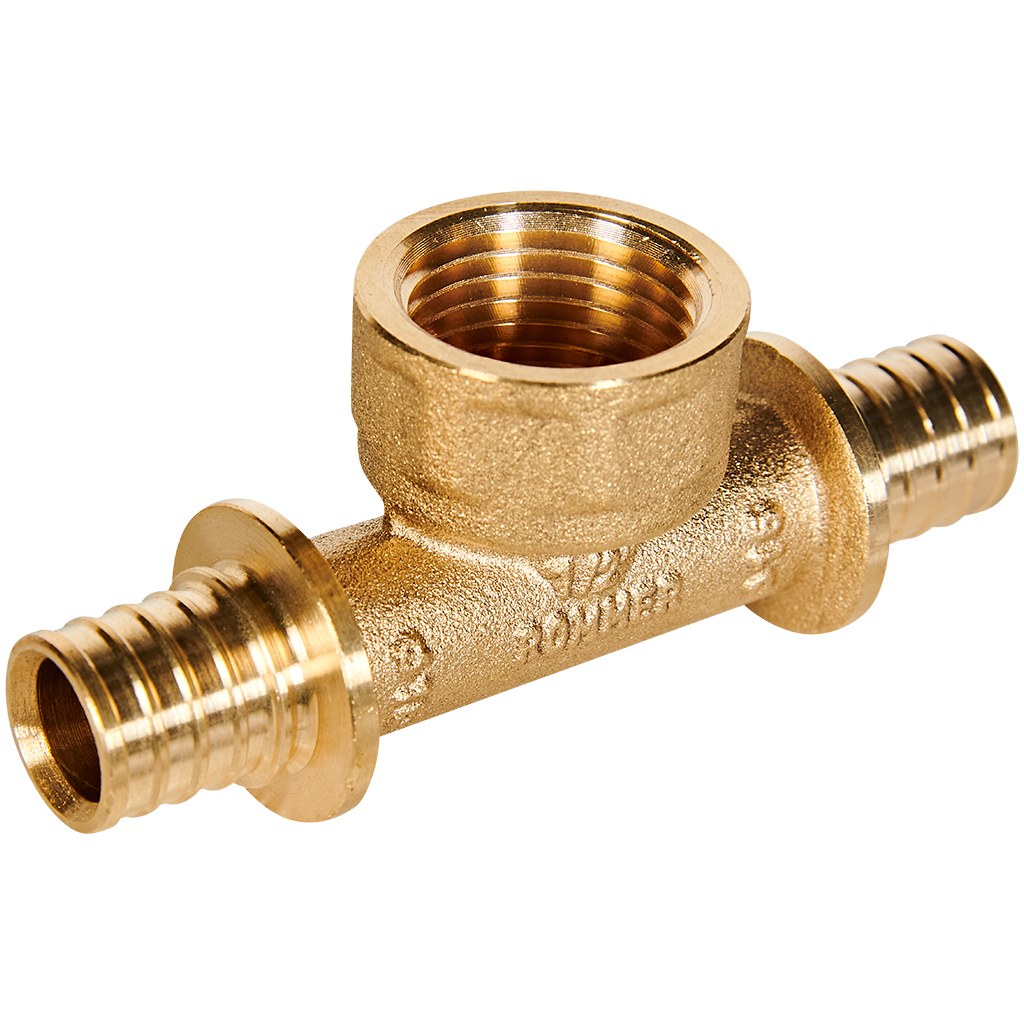 Тройник-переходник с внутренней резьбой ROMMER 16xG 1/2 для труб из сшитого полиэтилена аксиальный, RFA-0028-001612