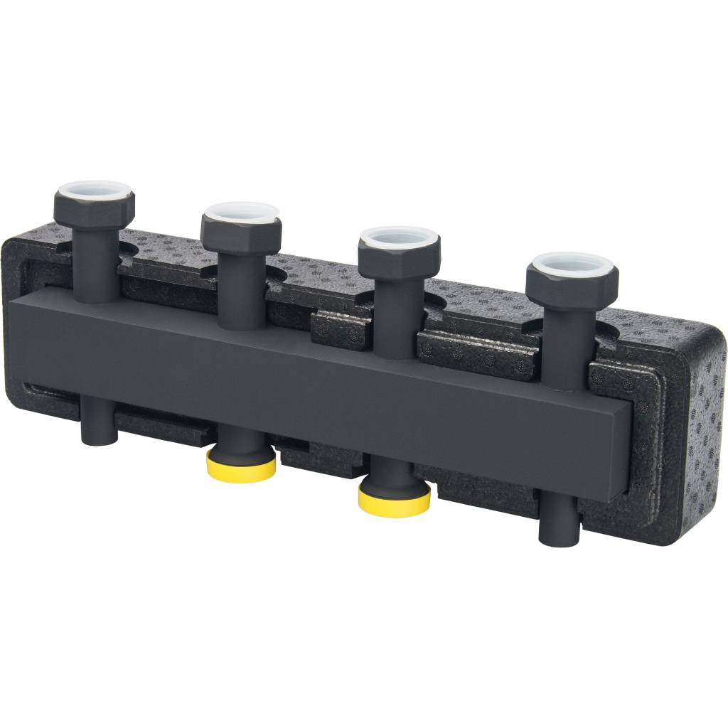 Стальной распределительный коллектор STOUT SDG-0016 2 отопительных контура, в теплоизоляции DN 25