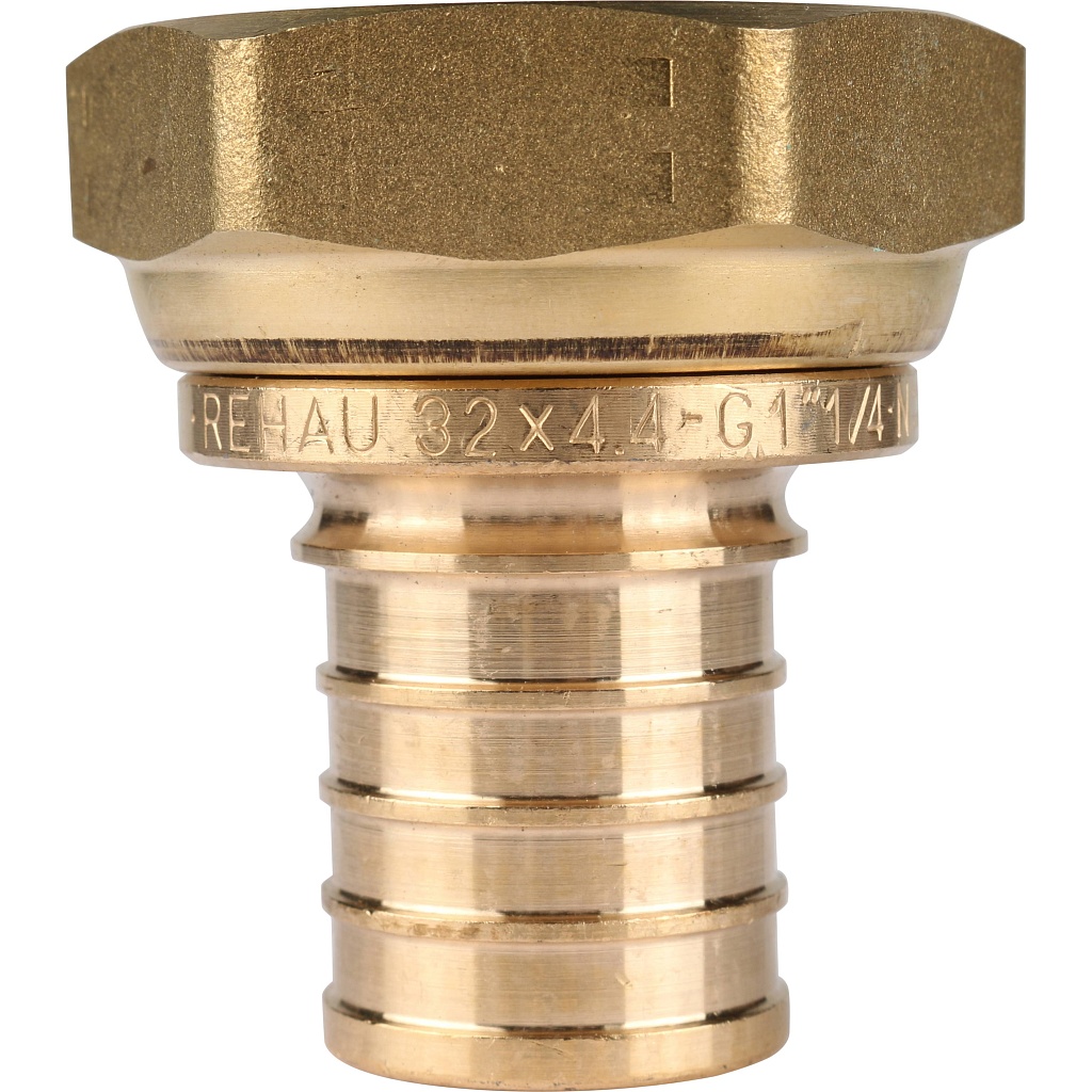 Переходник РЕХАУ RAUTITAN с накидной гайкой 32-G 1 1/4 RX для труб из сшитого полиэтилена аксиальный
