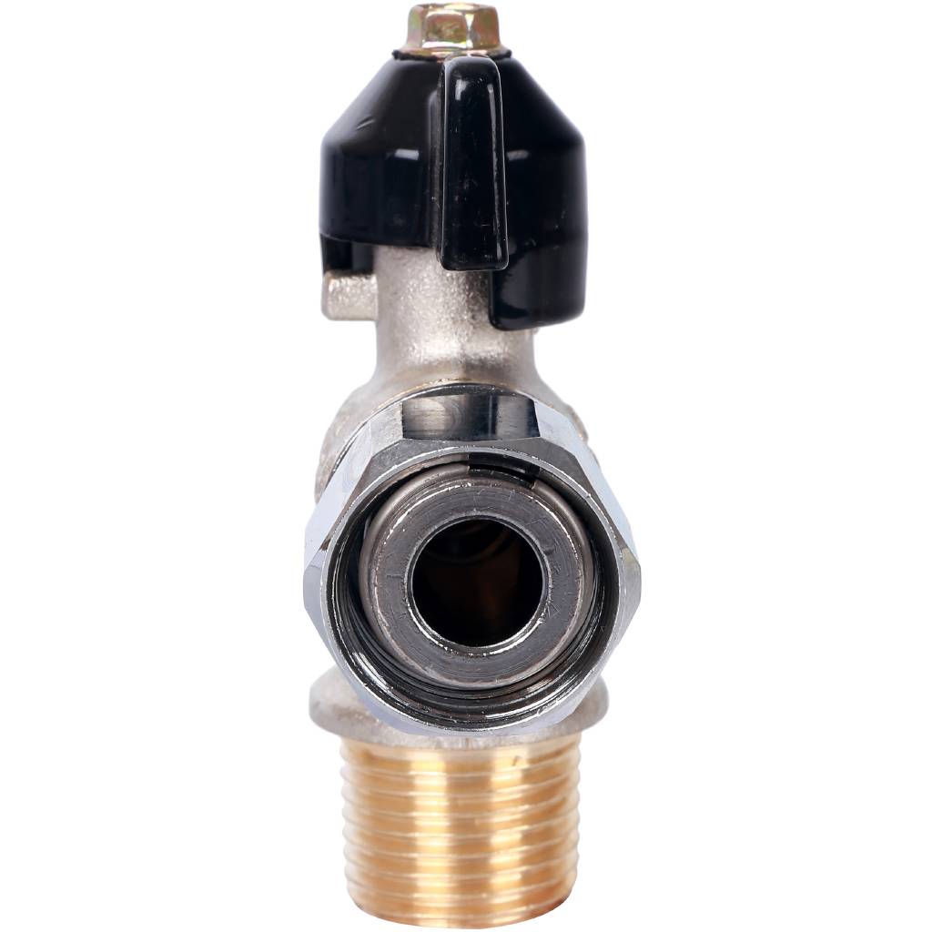 Кран шаровой STOUT с накидной гайкой угловой, НР/накидная гайка, ручка бабочка 1/2x1/2, SVB-0010-000015