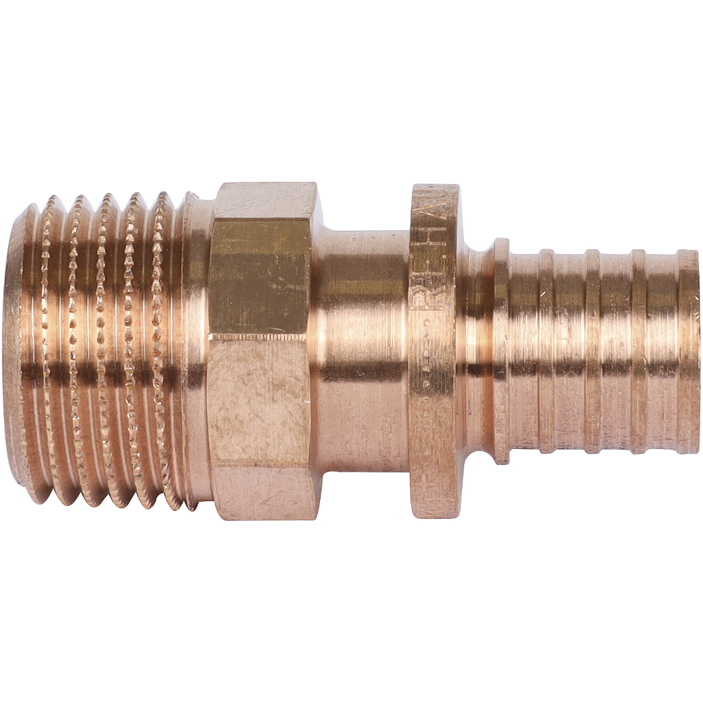 Переходник РЕХАУ RAUTITAN с наружной резьбой 16-R 1/2 RX+ для труб из сшитого полиэтилена аксиальный, 14563111001