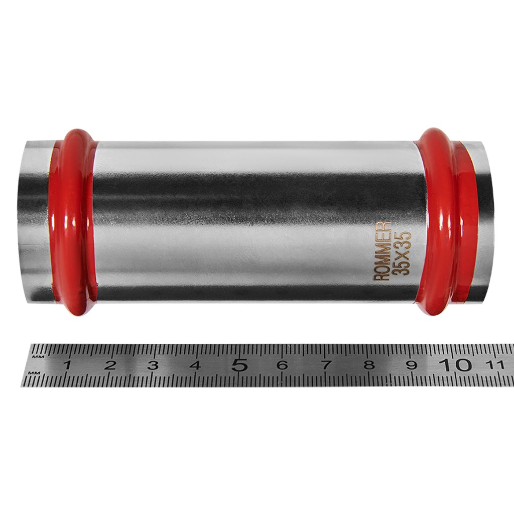 Муфта ROMMER надвижная ВПр, 35, из нержавеющей стали прессовой, RSS-1019-000035