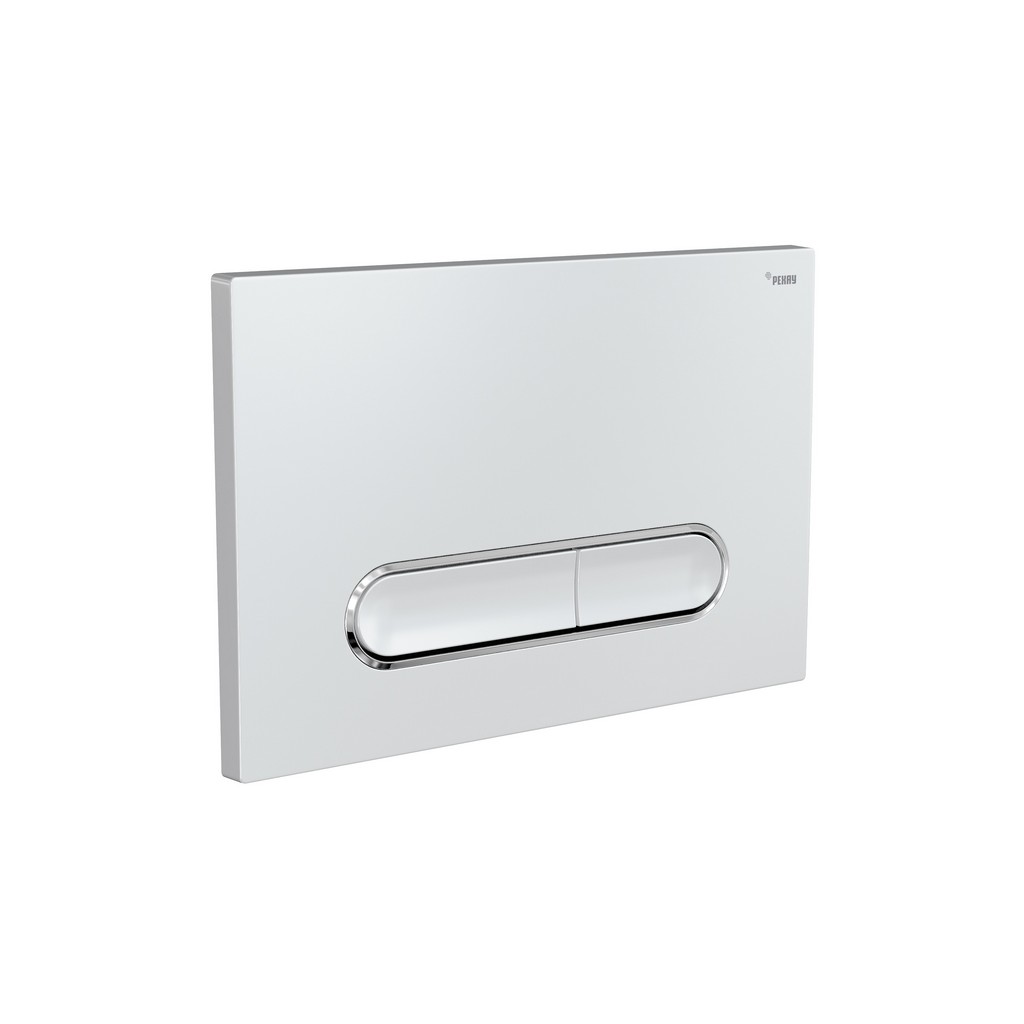 Панель смыва РЕХАУ NOVA ELLIPSE 002 с овальными клавишами, пластик, белый, глянцевый, контур клавиш хром, глянцевый, 19102401001