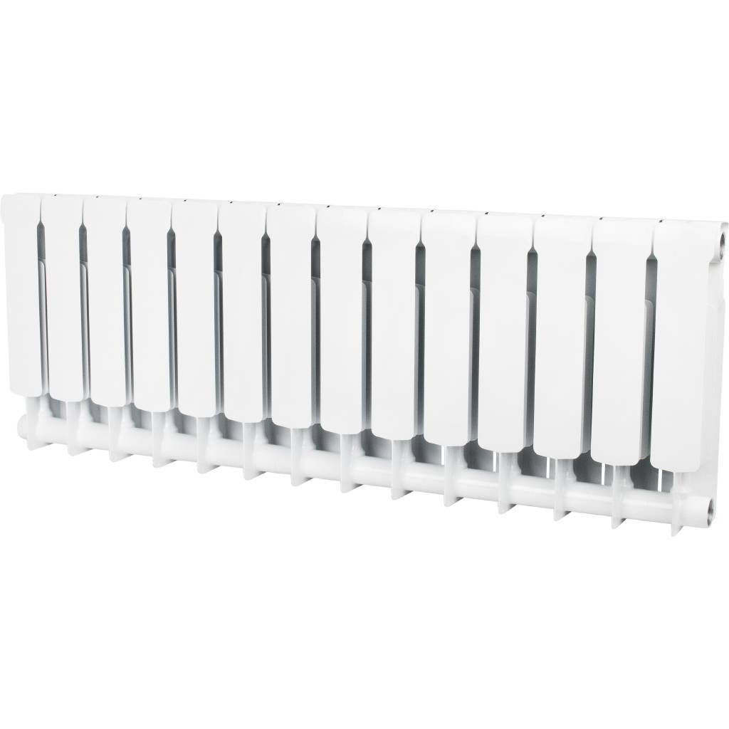 Радиатор биметаллический STOUT Space 350 14 секций боковое подключение RAL9016