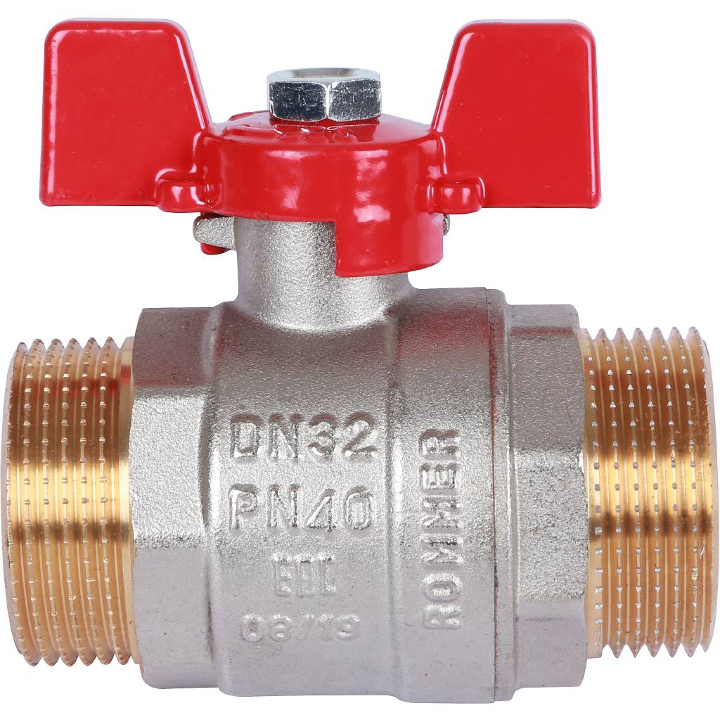 Кран шаровой ROMMER 1 1/4 НР/НР, ручка бабочка, RBV-0007-0410232