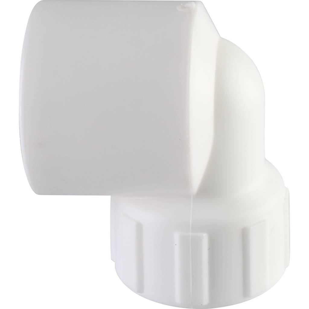 Угольник Политэк 32x3/4 с внутренней резьбой для полипропиленовых труб под сварку (цвет белый)