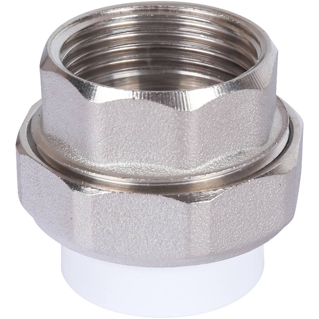 Муфта разъемная с внутренней резьбой Политэк 25х1 для полипропиленовых труб под сварку (цвет белый), 9801002501