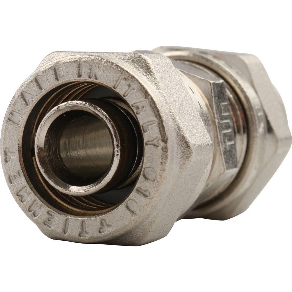 Муфта TIEMME соединительная (16х2.0) для металлопластиковых труб винтовой, 1600012