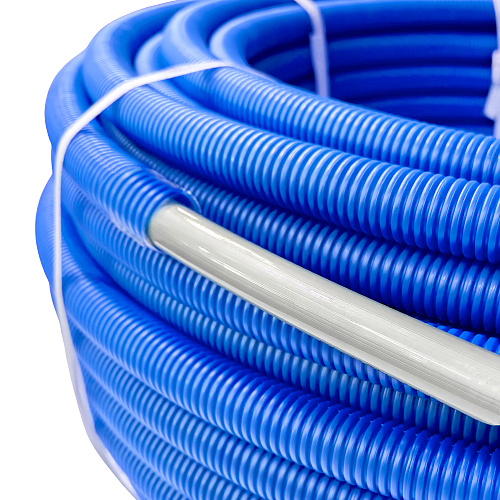 Труба EVOH PE-Xa в гофроизоляции 16х2,2х23, 100м синяя, RTP