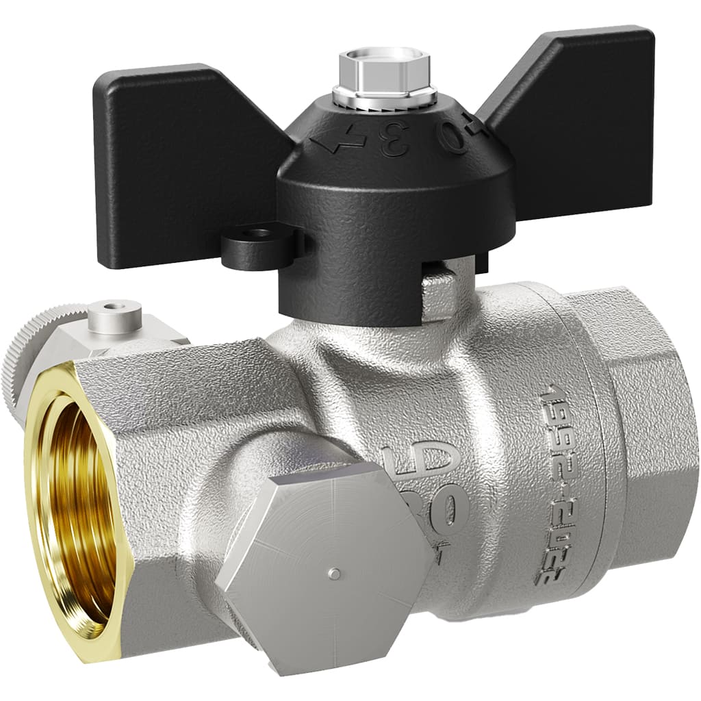 Кран шаровой LD Pride Ду 15 ВР G1/2 бабочка, со спускником, 44.15.В-В.С.Б
