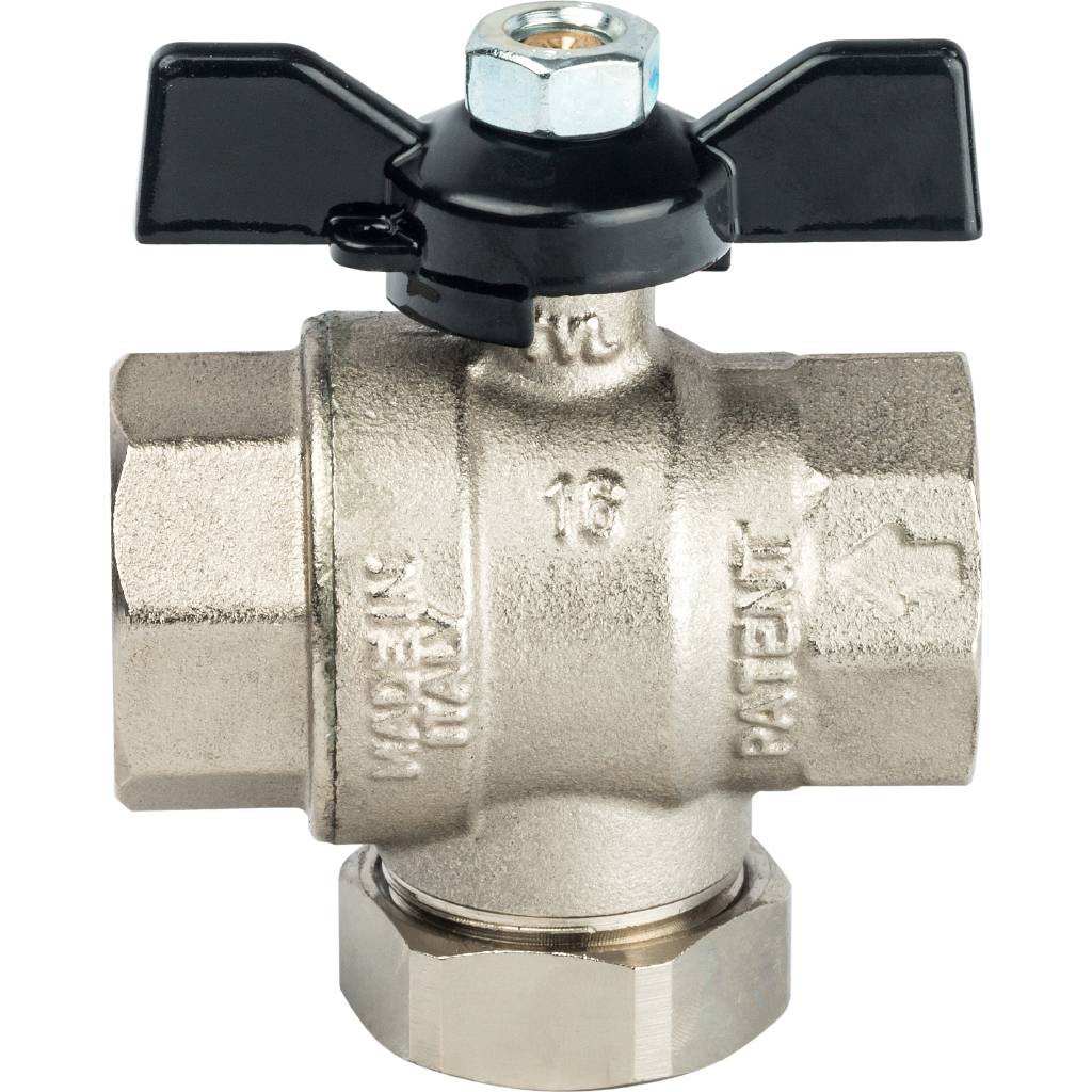 Кран шаровой STOUT с фильтром 3/4 (ручка-бабочка), SVF 0002 000020