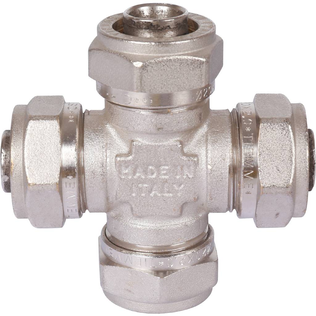 Крестовина TIEMME (20х2.0) для металлопластиковых труб винтовой, 1600088