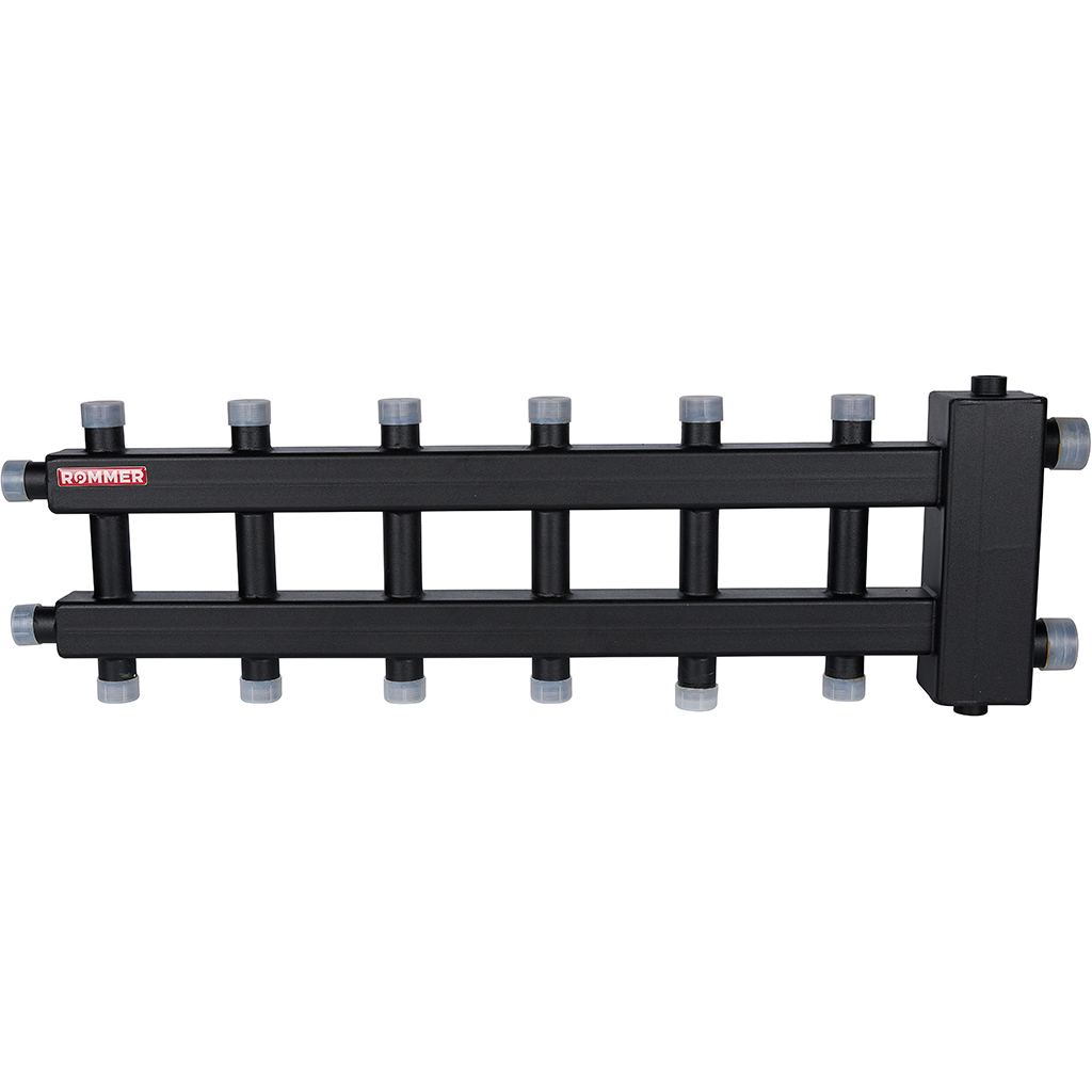 ROMMER RDG-0060-024037 ROMMER Коллектор (дублер компакт) с гидроразделителем на 3+3+1 контура  до 60 кВт