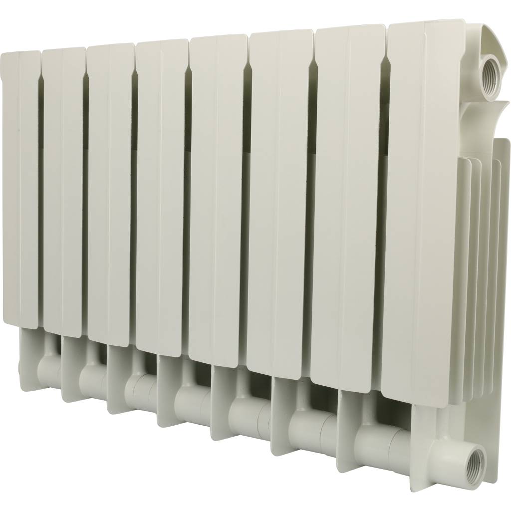 Радиатор биметаллический Global STYLE PLUS 350 8 секций боковое подключение (белый RAL 9010), STP03501008