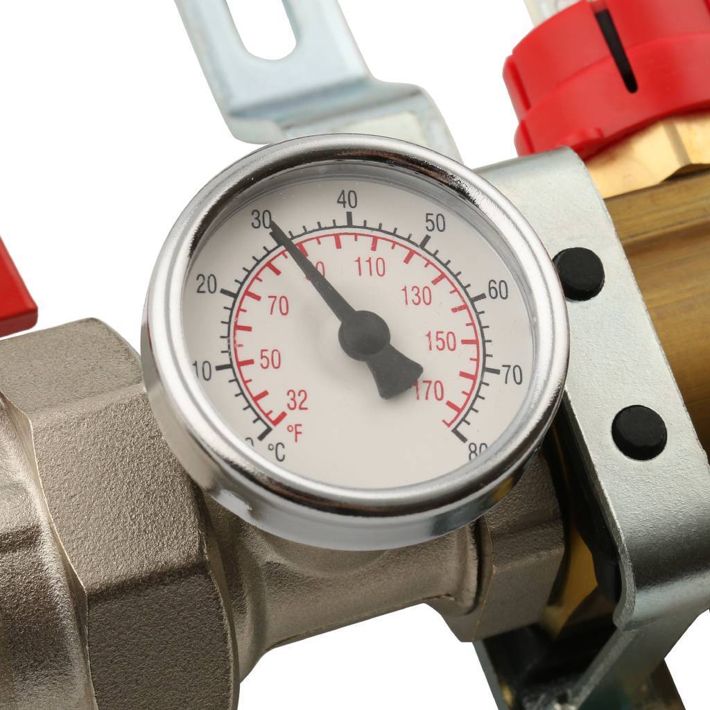 Распределительный коллектор из латуни с расходомерами STOUT 3 выхода