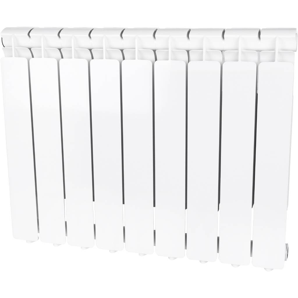 Радиатор алюминиевый STOUT Bravo 500 9 секций боковое подключение RAL9010, SRA-0110-050009