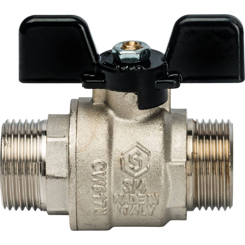 Кран шаровой STOUT полнопроходной, НР/НР, ручка бабочка 3/4, SVB-0006-000020
