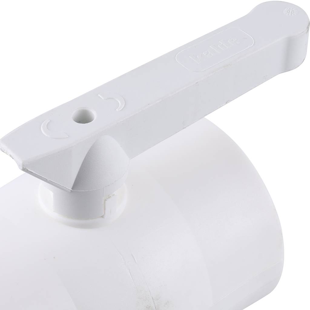 Кран шаровой Kalde d=75 для полипропиленовых труб под сварку (цвет белый), 3242-vlb-750003