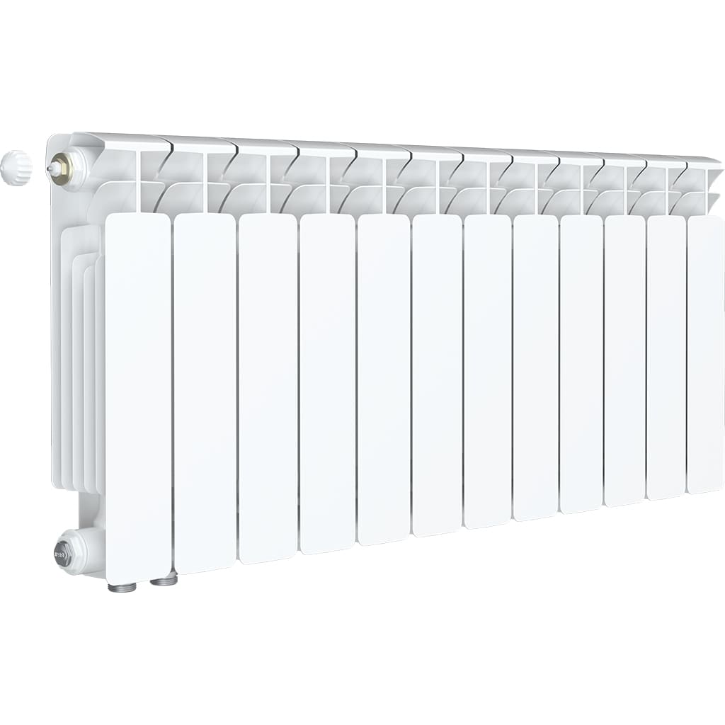 Радиатор биметаллический RIFAR BASE VENTIL 350 12 секции BVRL нижнее правое подключение (белый RAL 9016), 1RB35.VС-12