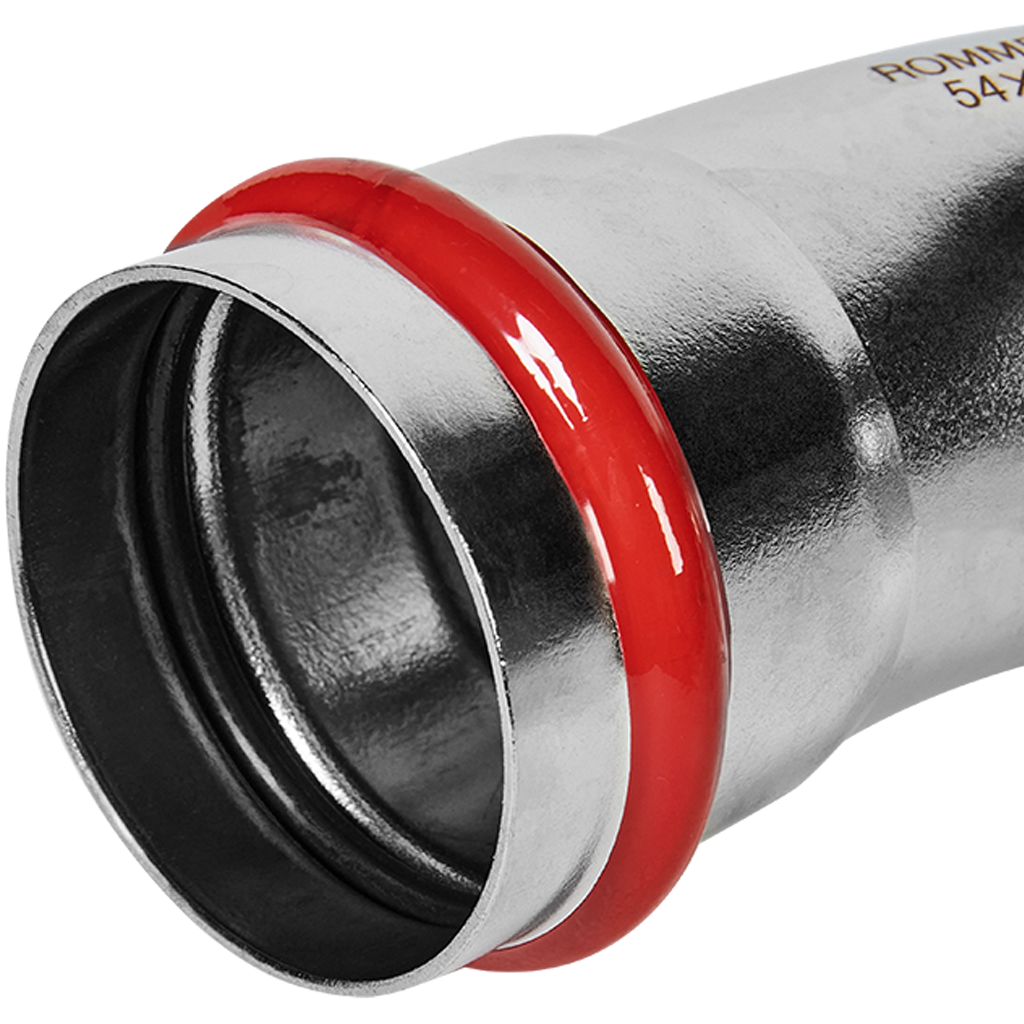 Угольник ROMMER 45°-ВПр, 54, из нержавеющей стали прессовой