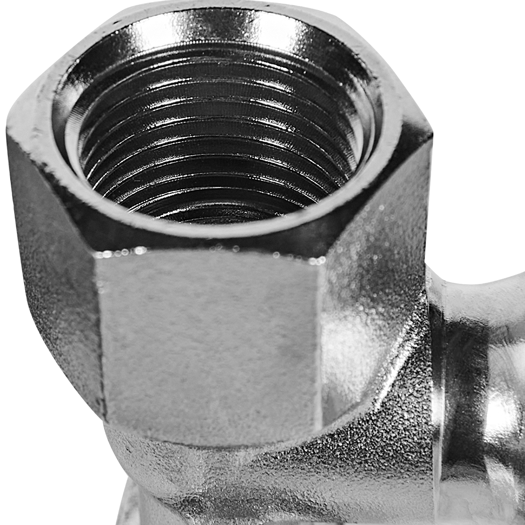 Угольник ROMMER настенный с креплением-ВР, 22х1/2, из нержавеющей стали прессовой