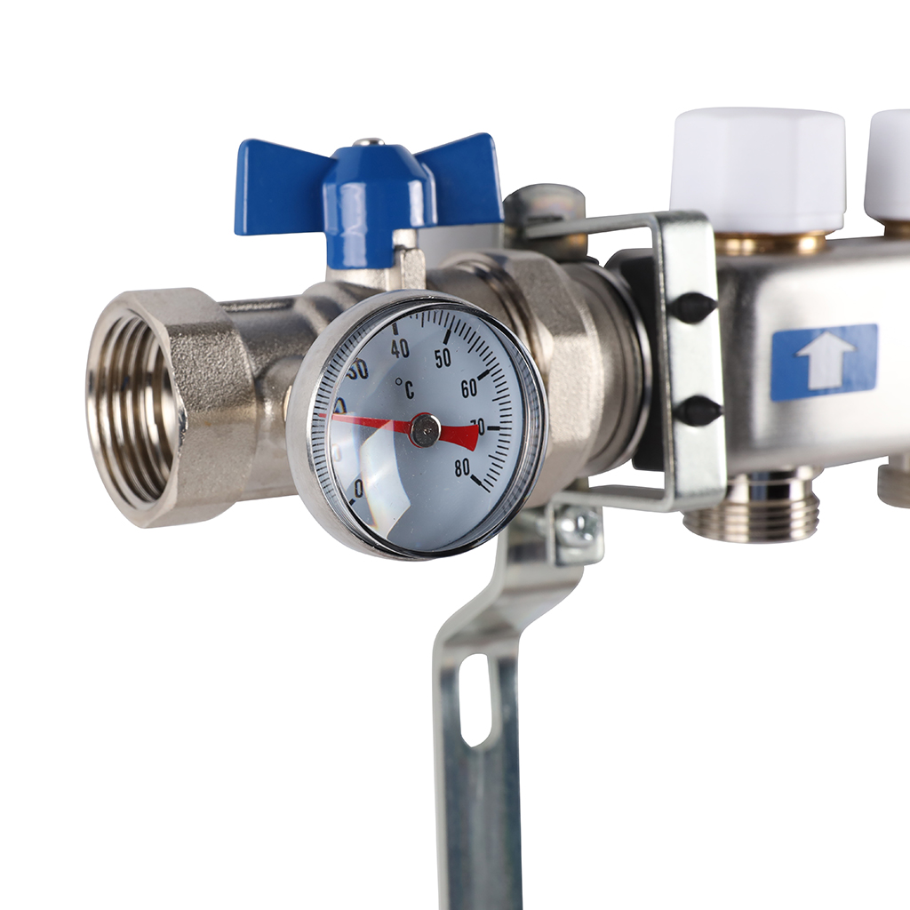 Коллектор из нержавеющей стали в сборе без расходомеров ROMMER 6 выходов, RMS-3210-000006