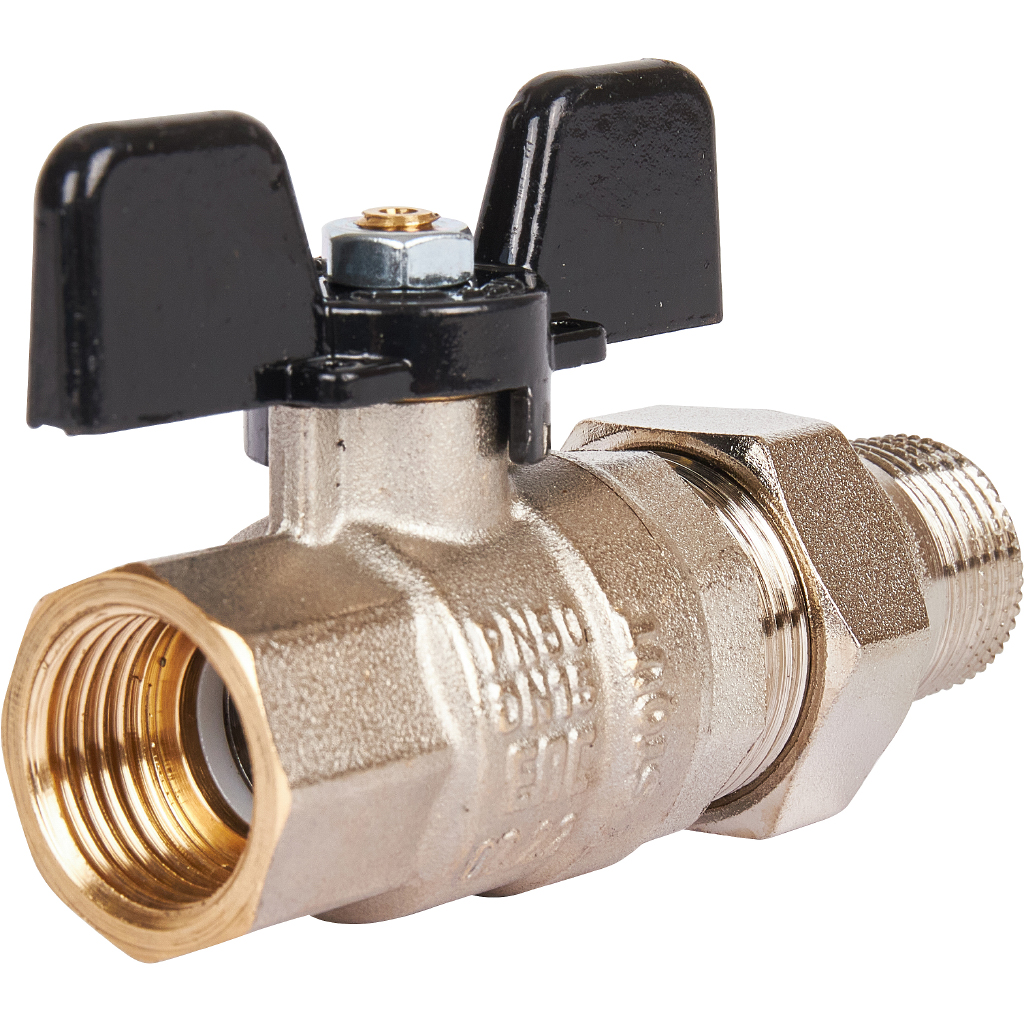 Кран шаровой полнопроходной STOUT ВР/НР, ручка бабочка 1/2, американка, SVB-0007-000015