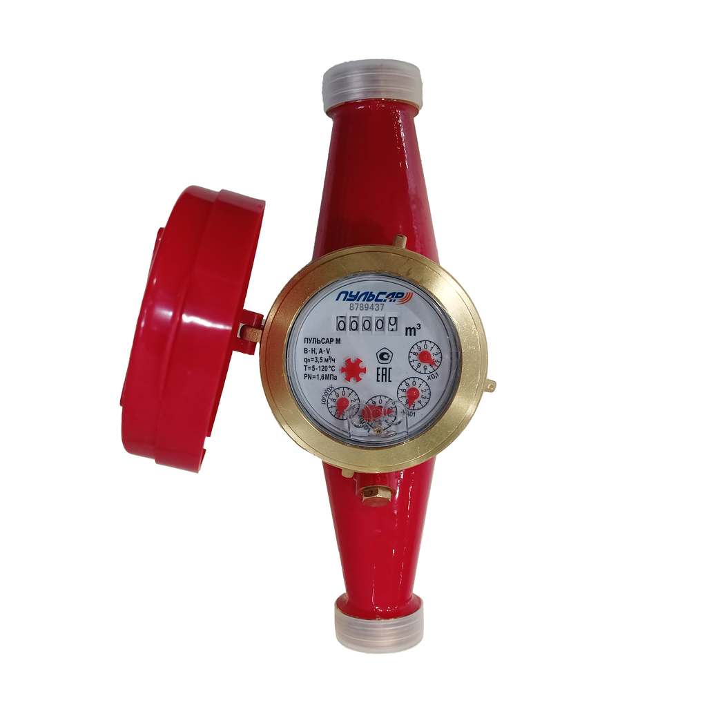 Счетчик воды универсальный многоструйный Пульсар М Ду25 Qn=3,5м3/час L=260мм регистр (включает присоединит комлект), Н00003525П