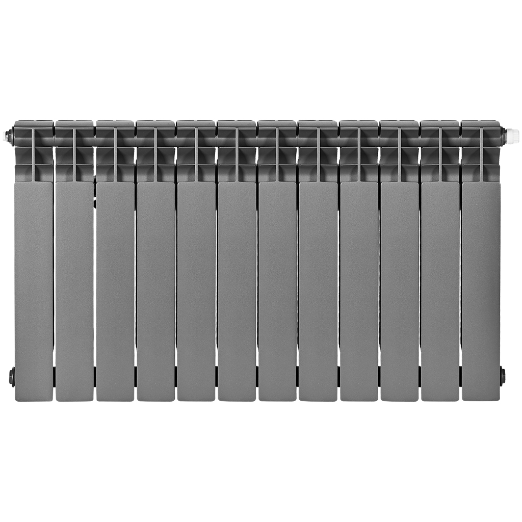Радиатор биметаллический нижнее правое подключение STOUT TITAN VENTIL 500 12 секций (графит RAL 7024), SRB-3320-050012 7024
