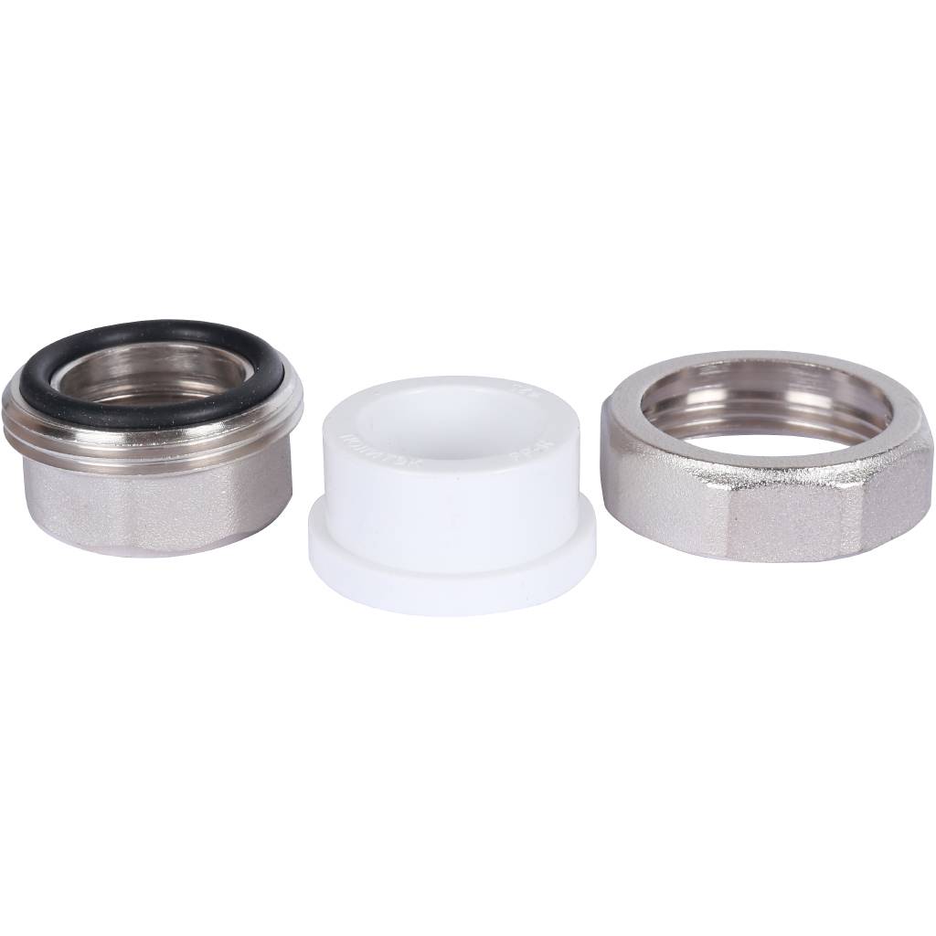 Муфта разъемная с внутренней резьбой Политэк 25х1 для полипропиленовых труб под сварку (цвет белый), 9801002501