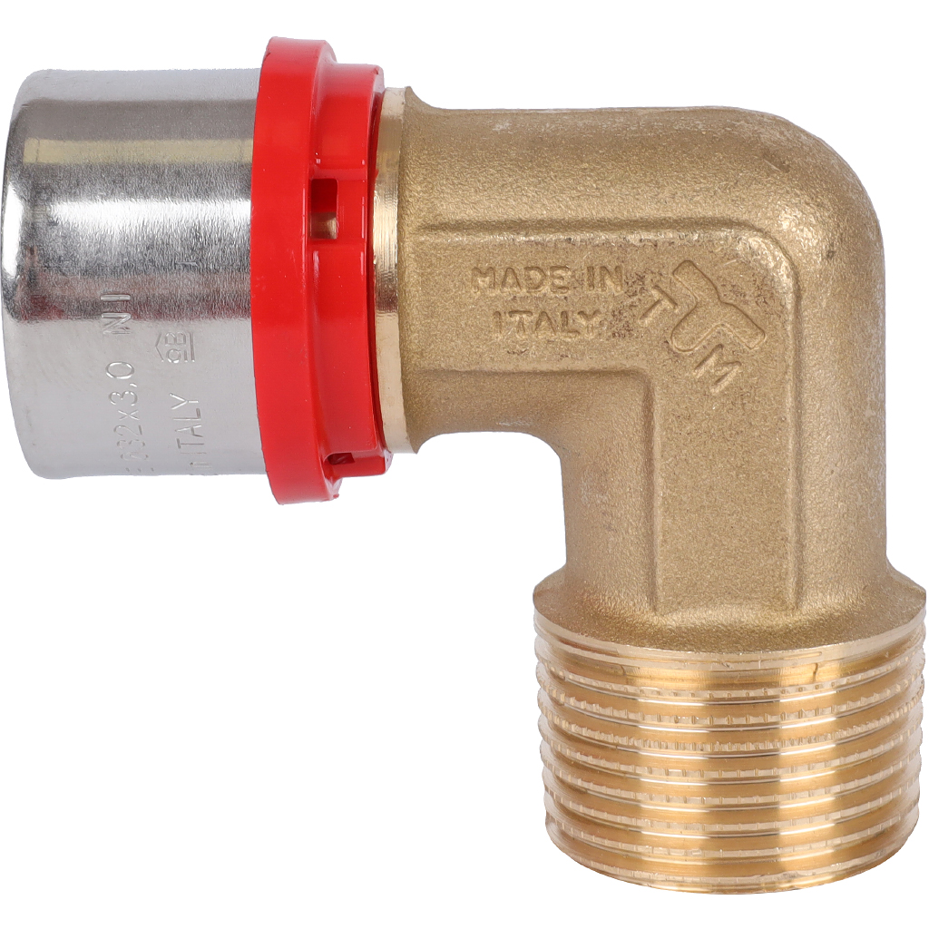 Угольник TIEMME с наружной резьбой 32x1 для металлопластиковых труб прессовой, 1650074