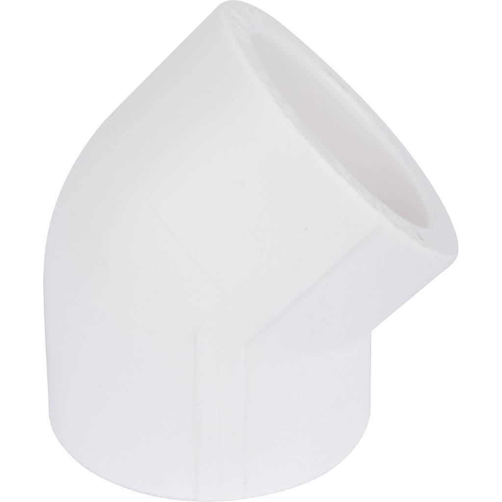 Угольник Kalde d=40 45* для полипропиленовых труб под сварку (цвет белый)