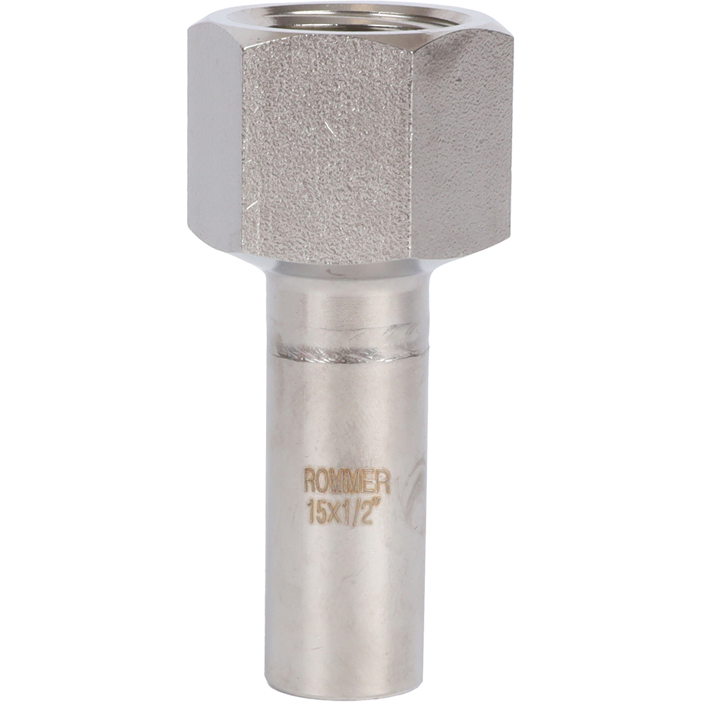 Вставка переходная НПр-ВР ROMMER 15х1/2 из нержавеющей стали прессовой