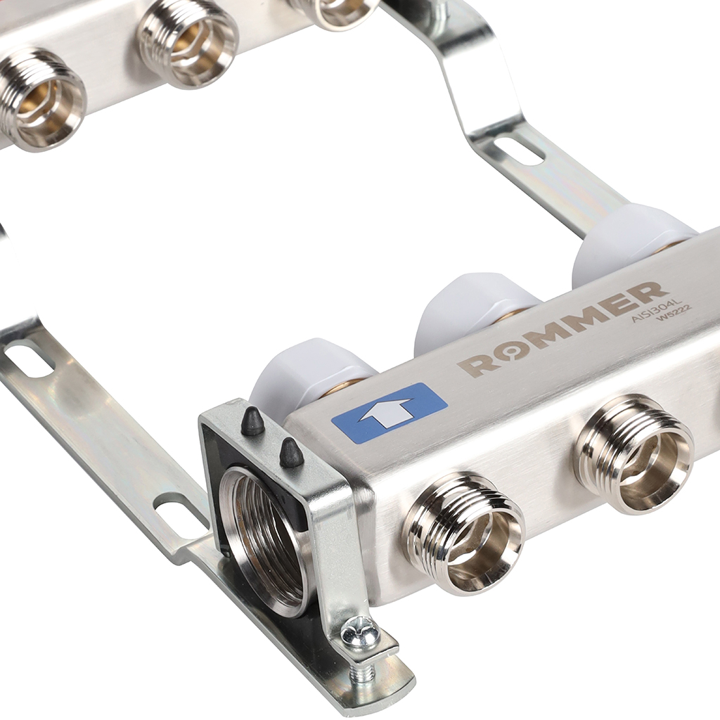 Коллектор из нержавеющей стали без расходомеров ROMMER 3 выхода, RMS-3200-000003