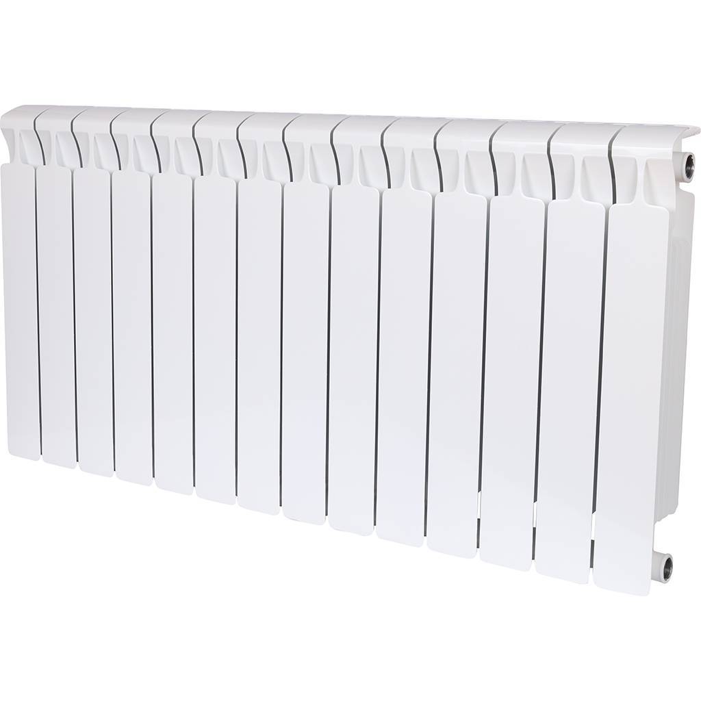 Радиатор биметаллический RIFAR MONOLIT 500 14 секций боковое подключение (белый RAL 9016), 3RM50-14