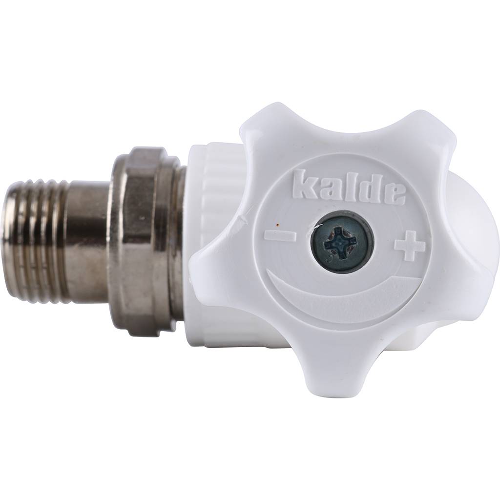 Кран шаровой Kalde разборный угловой с накидной гайкой 20х1/2