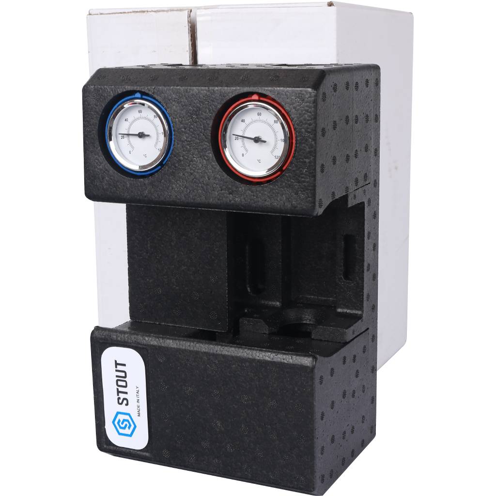 Насосная группа STOUT SDG-0001 с прямым контуром 3/4 без насоса в теплоизоляции, SDG-0001-002001