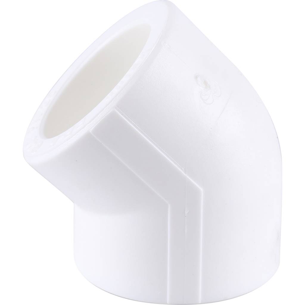 Угольник 45* Kalde d=40 для полипропиленовых труб под сварку (цвет белый), 3212-elb-400045