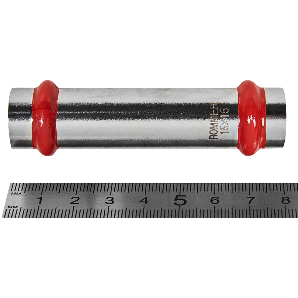 Муфта ROMMER надвижная ВПр, 15, из нержавеющей стали прессовой, RSS-1019-000015