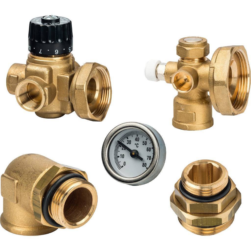 Насосно-смесительный узел STOUT с термостатическим клапаном, без насоса