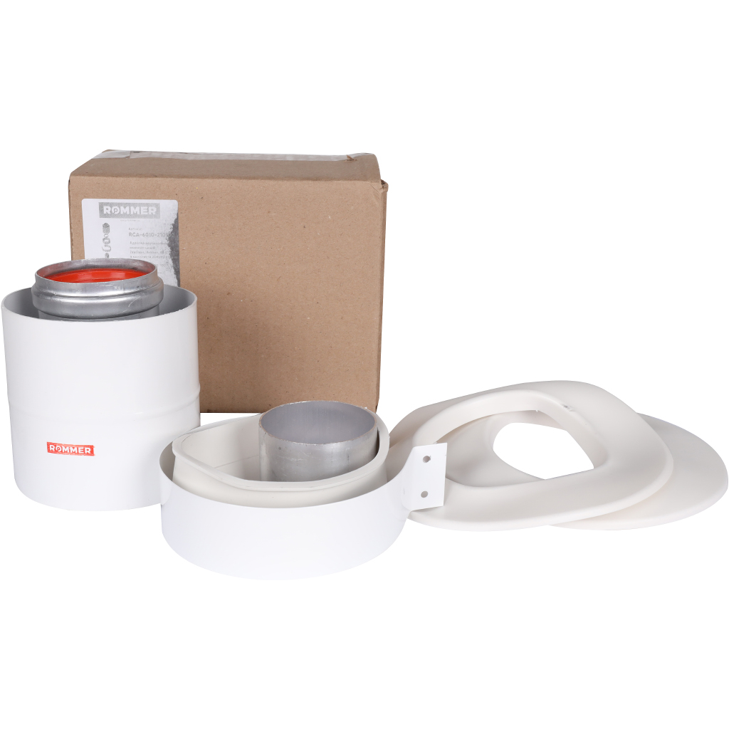 Начальный участок традиционный вертикальный коаксиальный ROMMER D60(м-м)/100(п-п) хомут в комплекте + втулка D60 L-50, RCA-6010-210100