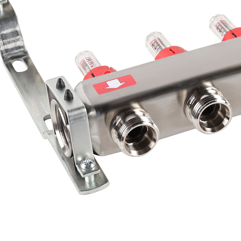 Коллектор из нержавеющей стали с расходомерами ROMMER 9 выходов