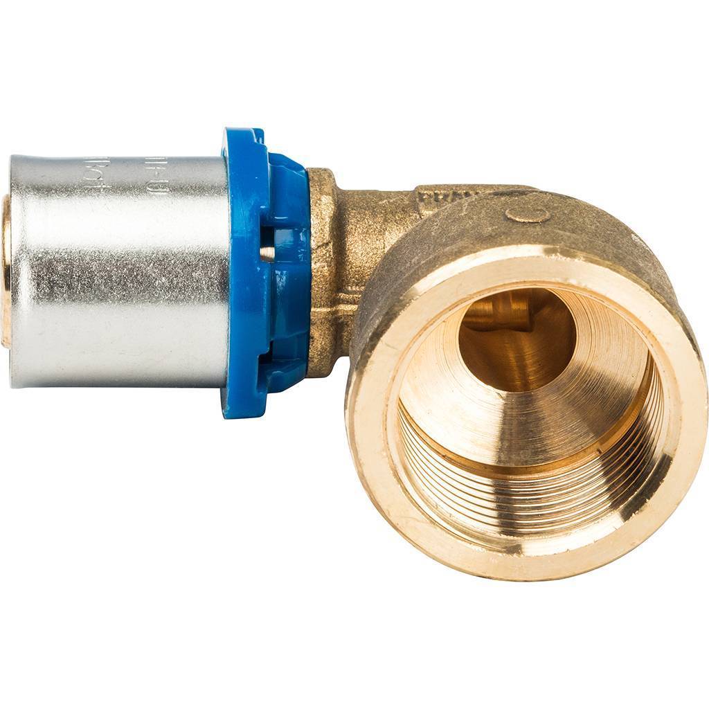 Угольник Prandelli Multyrama 90 с внут.рез. (20х2,0)х3/4 профиль H,TH,U для металлопластиковых труб прессовой, 509.04.62.0