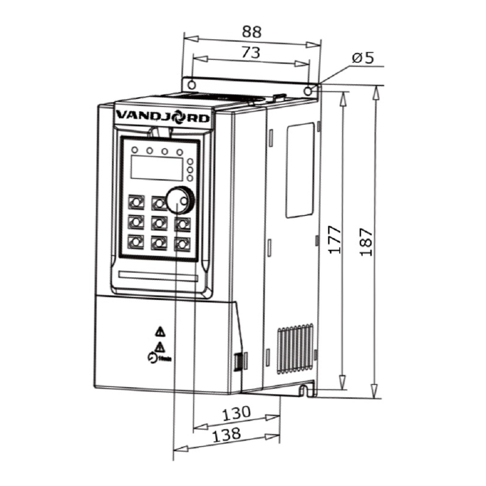 Преобразователь частоты Vandjord CUE10-4T1R5B-E-NP 1100490729000010