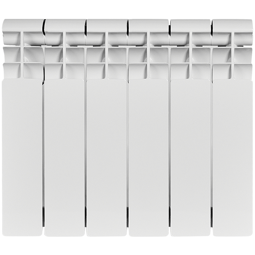 Радиатор алюминиевый ROMMER Profi 350 6 секций (AL350-80-80-080) боковое подключение (RAL9016), RAL-1210-035006