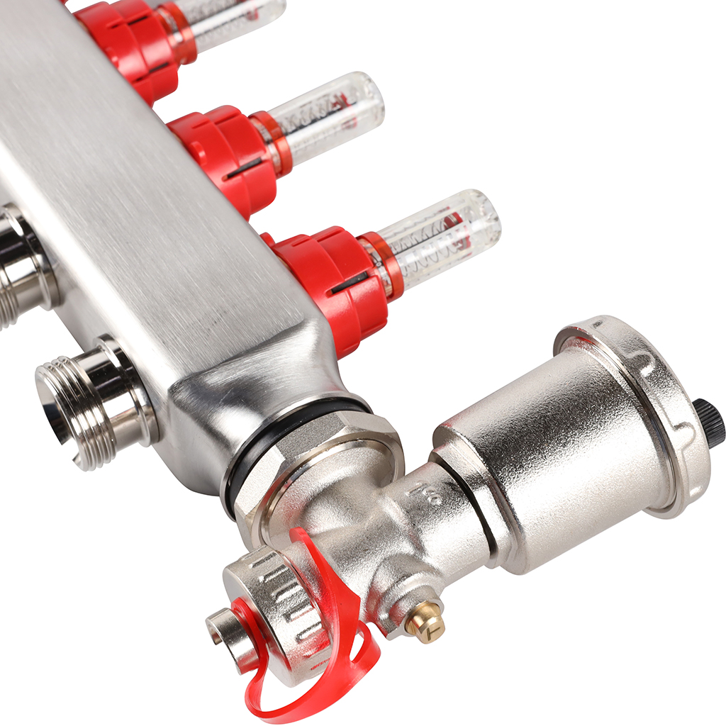 Коллектор из нержавеющей стали в сборе с расходомерами ROMMER 10 выходов, RMS-1210-000010