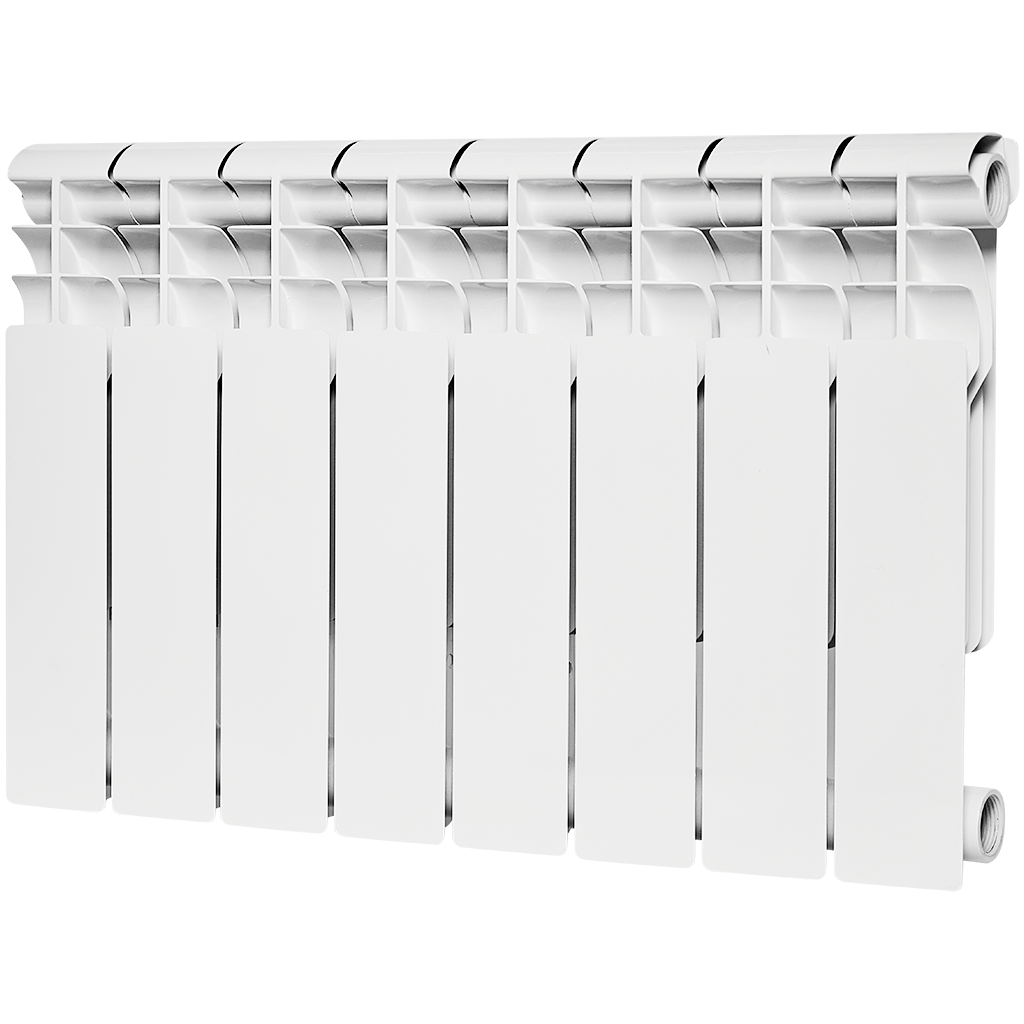 Радиатор биметаллический ROMMER Profi BM 350 8 секций боковое подключение (BI350-80-80-130) (RAL9016), RBM-1210-035008