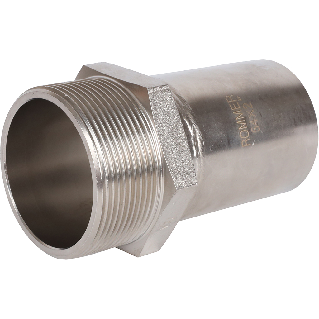 Вставка переходная НПр-НР ROMMER 54х2 из нержавеющей стали прессовой, RSS-0024-000542